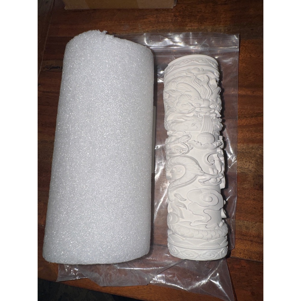 White Dragon Pillar Aquarium Ornament Fish Tank Decor Mythical Column 7 Inch